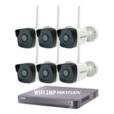 Kit Seguridad Ip Hikvision Dvr 8 Ch + 6 Camaras Wifi 2mp Ext