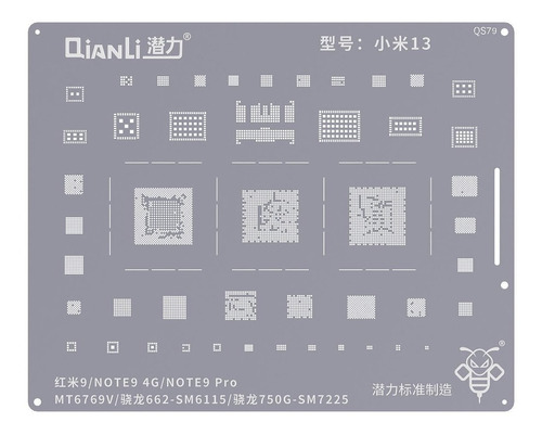 Stencil Reballing Xiaomi Redmi 9 Note 9 9 Pro Qianli Qs79