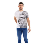 Playera Camiseta De Hombre Estampado Animal León Manga Corta