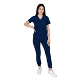 Pijama Quirurgica Jogger Antifluidos Mujer Color Azul Marino