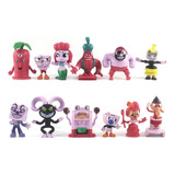 12pcs Cuphead Mugman Acción Figura Modelo Juguete Regalo A