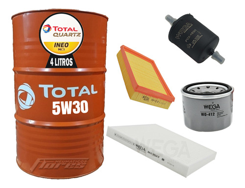 Cambio Aceite Total Mc3 5w30 4l + Kit Filtros Renault Kwid