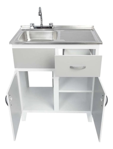Fregadero Con Accesorios Mueble De Acero Cocina / Gris