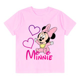 Roupa De Menina Infantil Camisa Minnie Bebê 1 Ao 6 Algodão