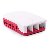 Gabinete Plástico Carcasa Case Raspberry Pi 4 B Blanco Rojo