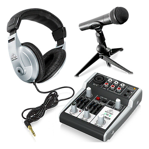 Kit Podcastudio 2 Usb Behringer Mesa + Headfone + Microfone