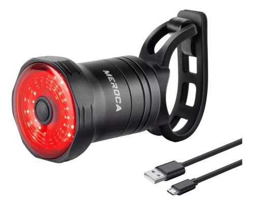 Luz Trasera Bici Meroca Con Sensor De Frenado, Doble Montura