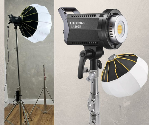 Kit Godox La200bi Litemons Bi-color Led Com Tripé+difusor