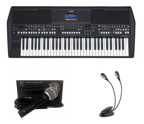 Kit Teclado Yamaha Psr Sx600 Psrsx600 Microfone E Luminária