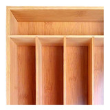 Cubertero Simple De Bambú 35×25×6 Cm Con 5 Compartimientos