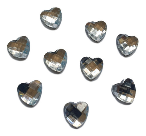 Gema Cristal Corazon 14mm Hotfix Piedra 50u Strass Termoadhesivo!