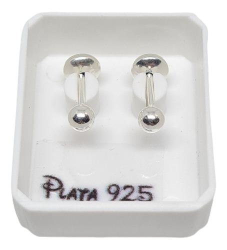 Aritos Abridores De Plata 925 Bolita 3 Mm