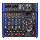 Consola Moon Mx6pro Seis Canales Con 99 Efectos Mixer Usb Bt