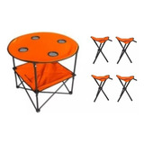 Mesa Con Banquetas Plegables Camping Kushiro