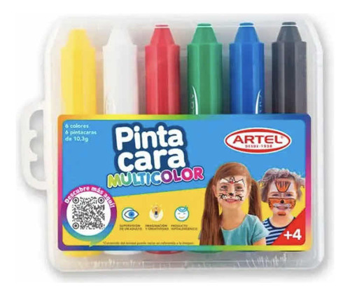 Caja De Pinta Caritas Marca Artel 6 Colores Cada Una