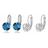 Aretes De Cristal Moda Joyería De Lujo Para Mujer 2 Pares