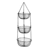 Cesta Colgante De 3 Niveles For Organizar Frutas De Cocina,