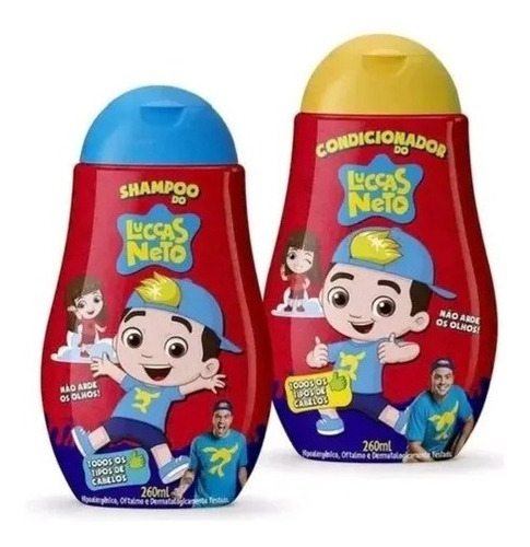  Kit Infantil Shampoo E Cond Luccas Neto + Adesivos