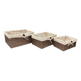 Canastos De Rattan Decorados Set X 3 Unid M5 - Sheshu Home