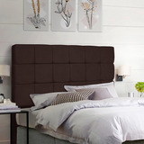 Painel Cabeceira Estofada Cama Box Casal Bela 140cm Marrom