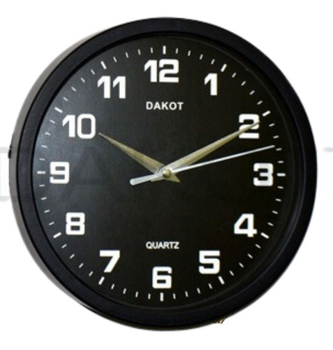 Reloj De Pared Grande Clasico  Fondo Negro Numeros Blancos 