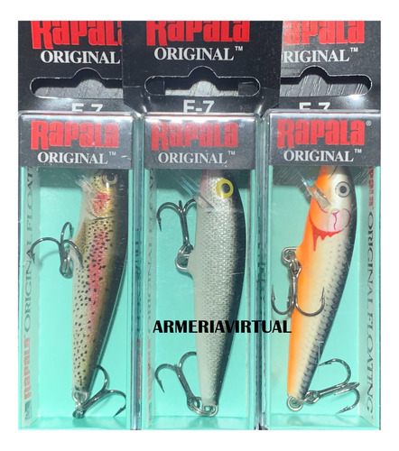 Señuelos Rapala Original  7 Cm X 3  / Armería Virtual