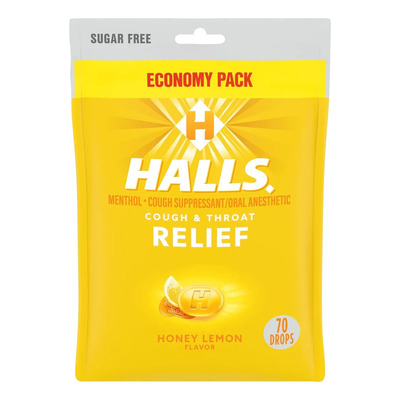 Halls Relief Caramelo Honey Lemon Sin Azúcar 70 Drops | MercadoLibre