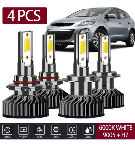 Kit De Focos Led 12000lm 80w H1 H7 H11 9005 9006 Para Mazda