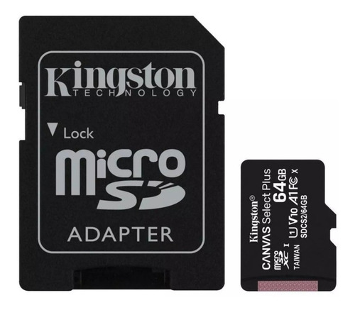Micro Sd Kingston Canvas Select Plus Con Adaptador 64gb