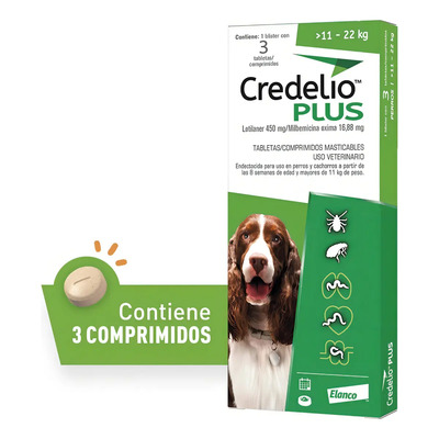 Credelio Plus 11kg -25kg Color Verde mascotas perros | Envío gratis