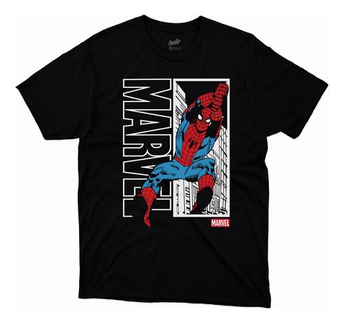 Playera Spiderman Comic, Corte Recto De Adulto