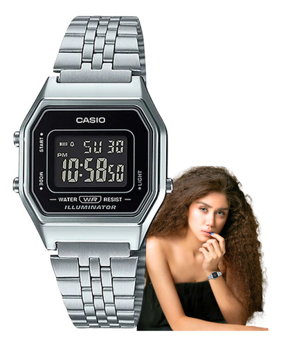 Relógio Casio Unissex Vintage Digital Prata La680wa-1bdf