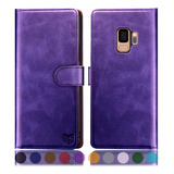 Funda Billetera Violeta Bloqueo Rfid Para Galaxy S9