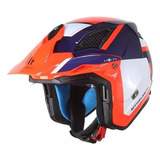Casco Moto Abierto Mt District D5 Naranja Brillo + Visor