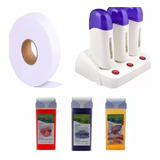 Kit: Calentador Triple Para Depilación Roll On + Papel 100 M