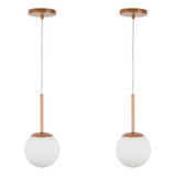 Kit C/ 2 Pendentes Jabuticaba /1 Globo De Vidro - Rose Gold