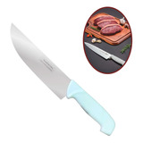Cuchillo Carnicero Profesional Acero Inox 10 PuLG Color Mango Blanco