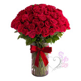 Arreglos Florales 100 Rosas Rojas Naturales Florero Cdmx