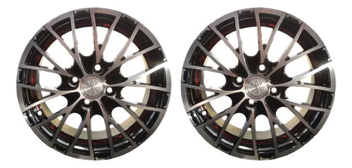 Kit 2 Llantas Aleacion Deportiva Qc 122 R15 4x100