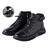 Botas Cortas De Piel Sintética Martin Para Hombre