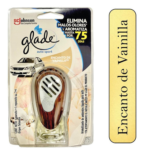 Glade Auto Sport Esencia De Vainilla Aromatizante Liquido