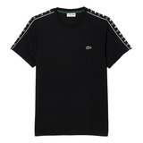 Playera Lacoste Negro Hombros Cuello Redondo Th7404