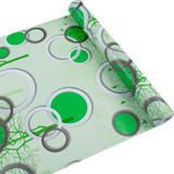 Papel Vinilo Tapiz Adhesivo 10 M X 45 Cm Verde Circulos