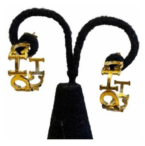 Aretes Estilo Ch Dorados De Dama