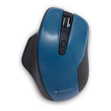 Mouse Led Azul Inalámbrico Y Silencioso Verbatim, Ergonómico