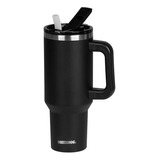 Vaso Térmico Waterdog Cold 1200ml Tapa Hermética Sorbete Color Negro Liso