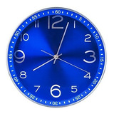 Egundo - Reloj De Pared Azul Con Pilas, 12 Pulgadas, Decorat