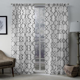 Muse Geometric Jacquard Linen Sheer Window Cortina Pane...