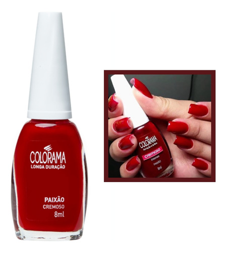 Esmalte Colorama Paixão Vermelho Cremoso Longa Duração 8ml