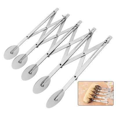Kinichplay Cortador De Masa Ajustable De 5 Ruedas, Cortador De Pizza De Acero Inoxidable, Rodillo Multiuso Para Galletas, Ravioli Y Repostería | Envío gratis